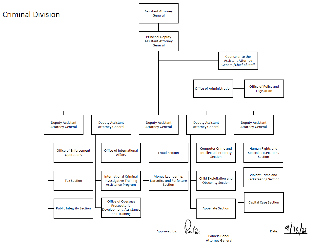 Criminal Division Organizational Chart