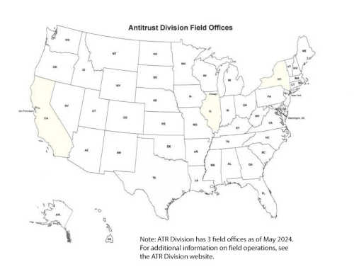 The ATR division has 3 field offices as of May 2024